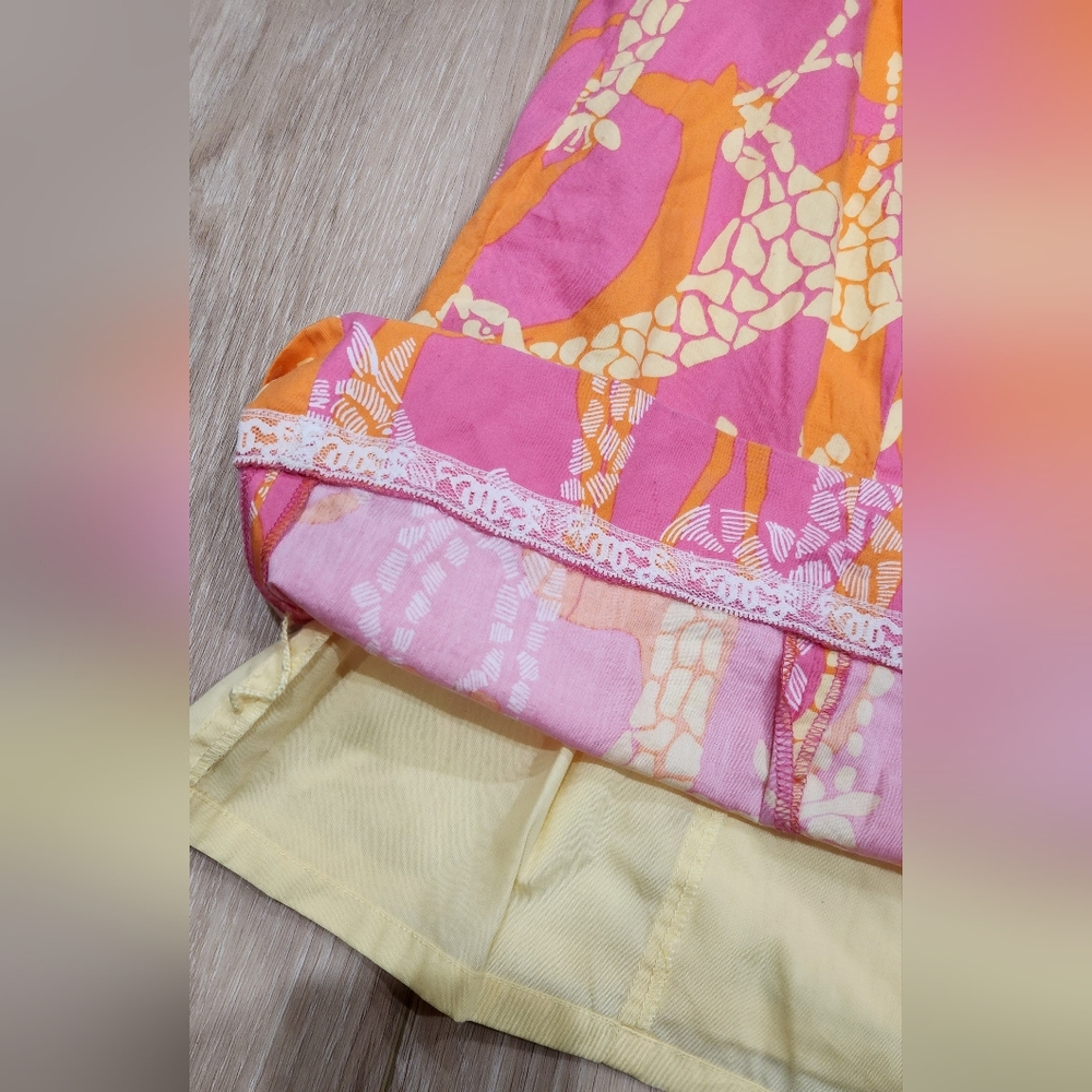 Lilly Pulitzer Strapless Giraffe Print Dress in Pink, Orange, Cream - Picture 3 of 5